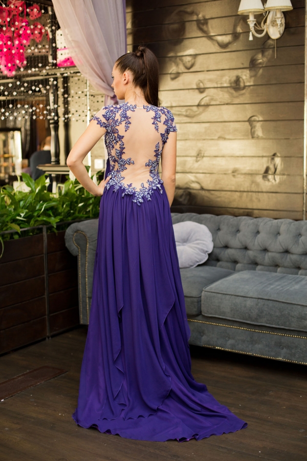 вечернее платье в греческом стиле Clematis lilac Валентина Гладун