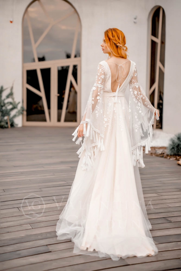 Платье свадебное с открытой спиной 2021 Gordes Коллекция Лаванда