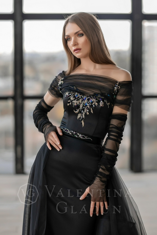 платье-трансформер с ручной вышивкой и болеро от Валентины Гладун