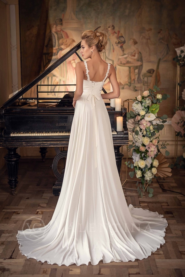 платье свадебное шелковое Сицилия со шлейфом