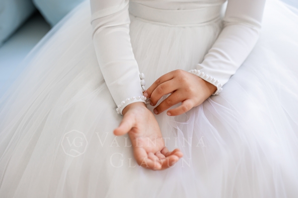 белое платье с длинным рукавом Стейси от Гладун