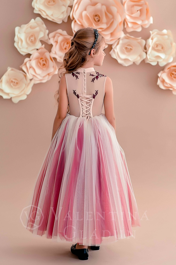платье в пол для девочки в розовых оттенках