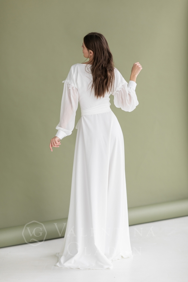 Blanc свадебное платье с длинными рукавами