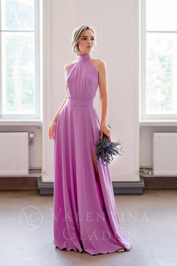 Вечернее платье в пол цвета Лаванды Одилия от Валентины Гладун 
