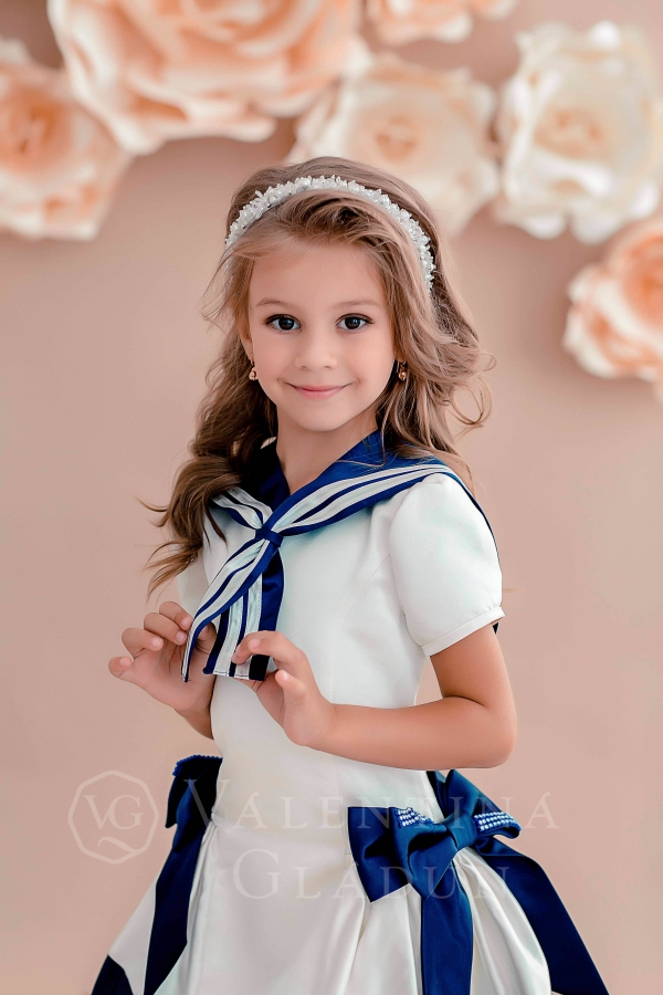 Платье для девочки в стиле моряка