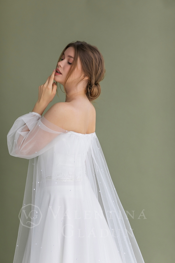 Платье Бохо свадебное с фанином Шанталь 2021