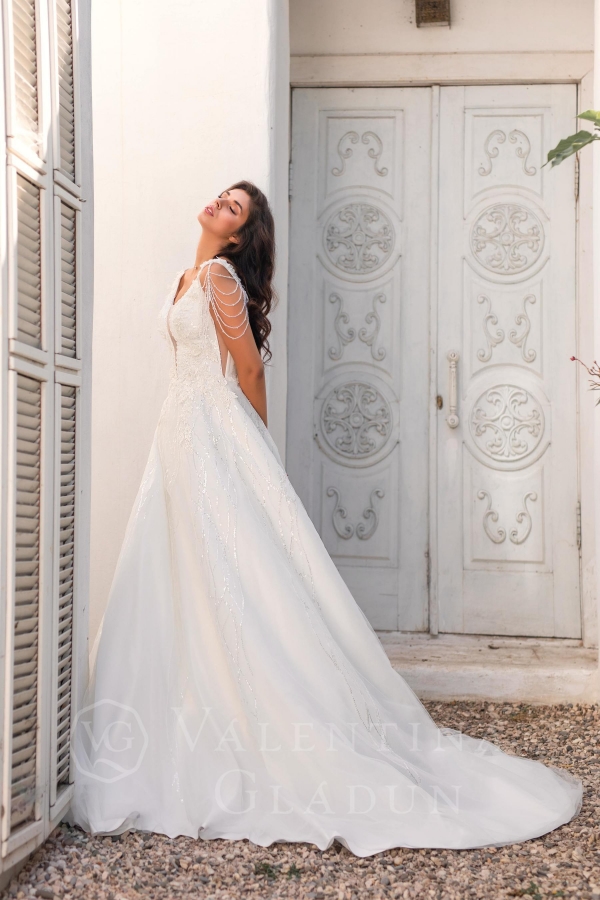 классическое атласное свадебное платье Leonora