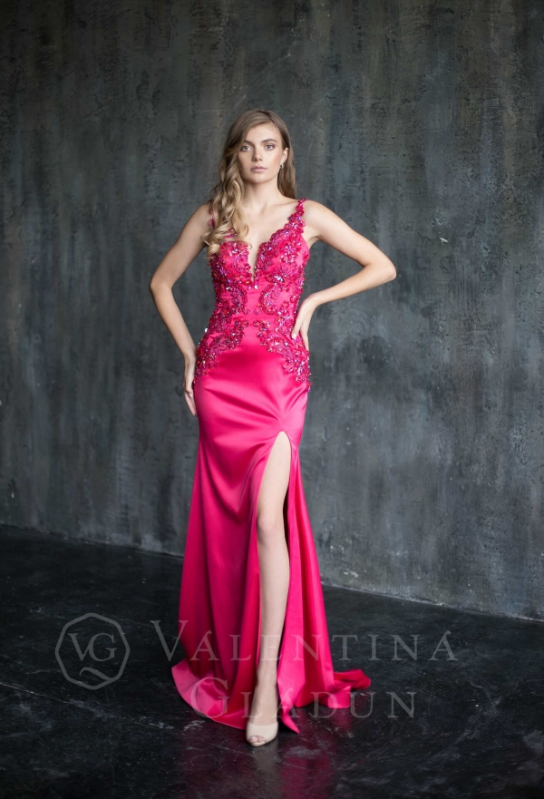 розовое вечернее платье годе Силен 2020-2021