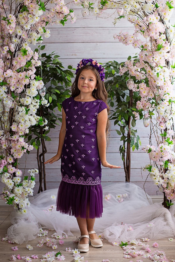 Платье фиолетовом цвете для девочки на праздник Dandy violet