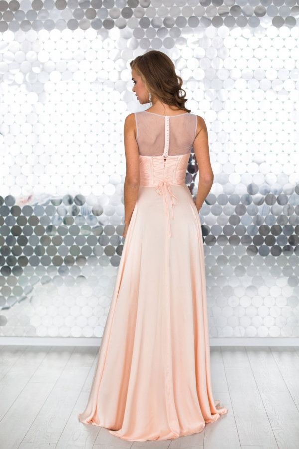 шелковое платье персикового цвета Persy