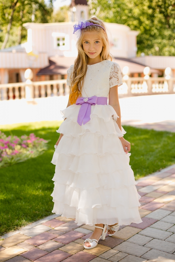 Легкое нарядное платье с воланами для девочки Fairy