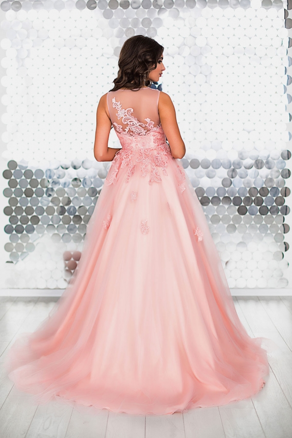 пышное выпускной платье айвори пудра розовый