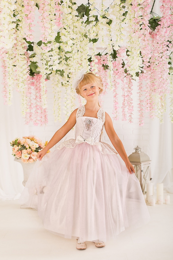 Пышное детское платье нежно-розового цвета Jadwiga Rose