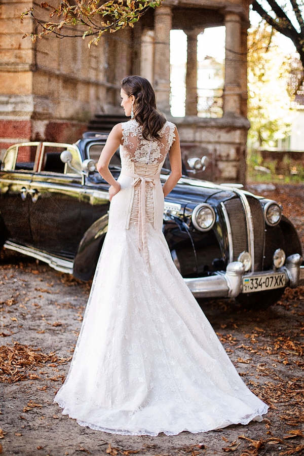 Свадебное платье с французким кружевом